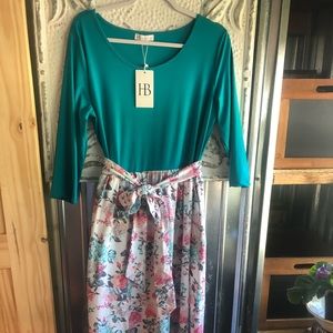 Hazel Blues Floral Petite Long  Maxi Dress